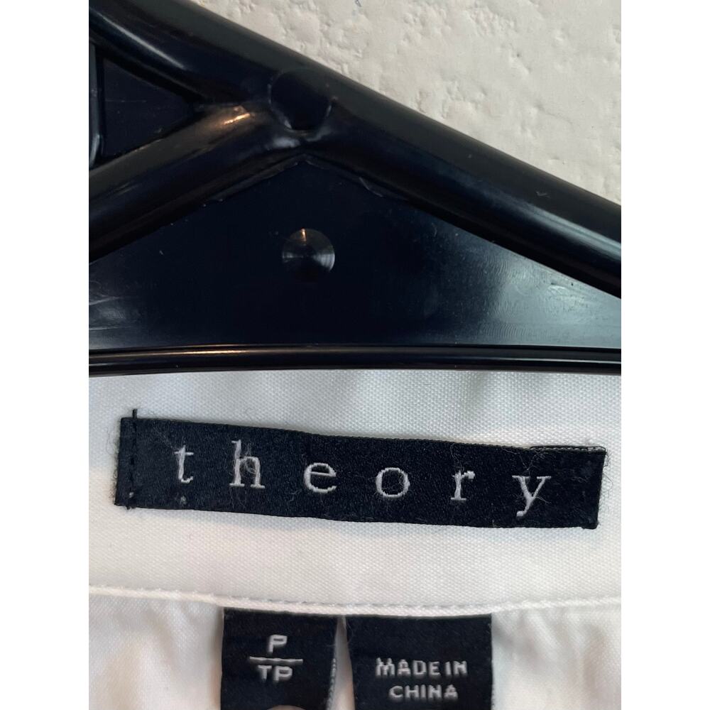 Theory White Robertson Button Up, Size S - image 5
